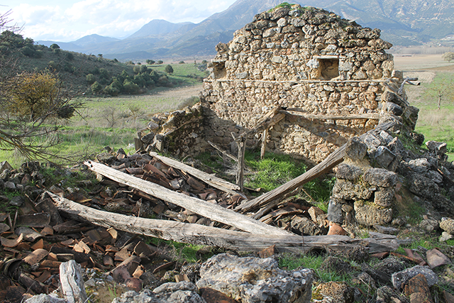 Ithaka, with nothing left to give. Actually an abandoned house near Stymphalos.
