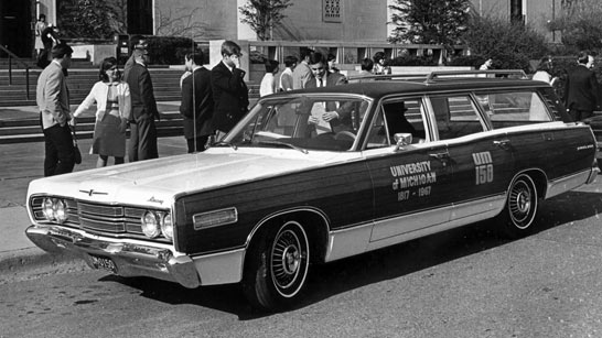 Rackham Building during U-M sesquicentennial events, 1967