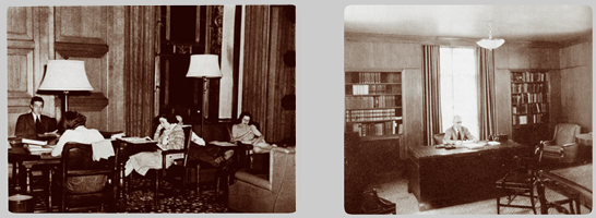 Rackham Study Lounge, ca. 1939, and Deans Office