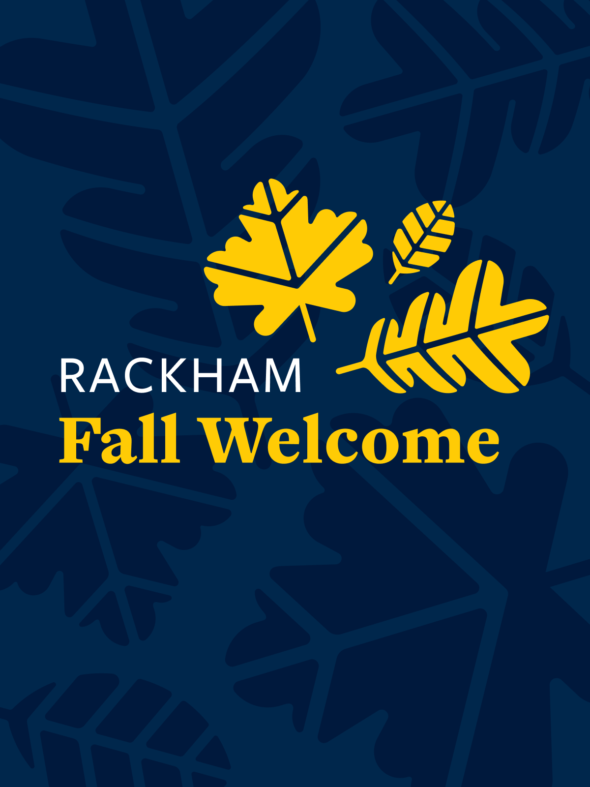 fall welcome with oak leaf background