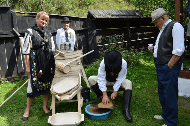 Traditional mining techniques on display