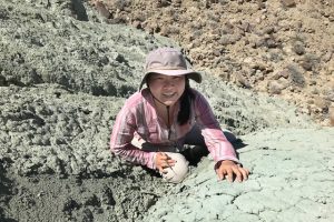 Bian Wang conducting fieldwork in New Mexico