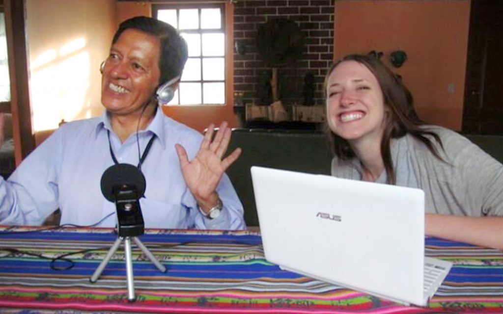 Emily Sabo with Quechua interpreter Jose Maldonado