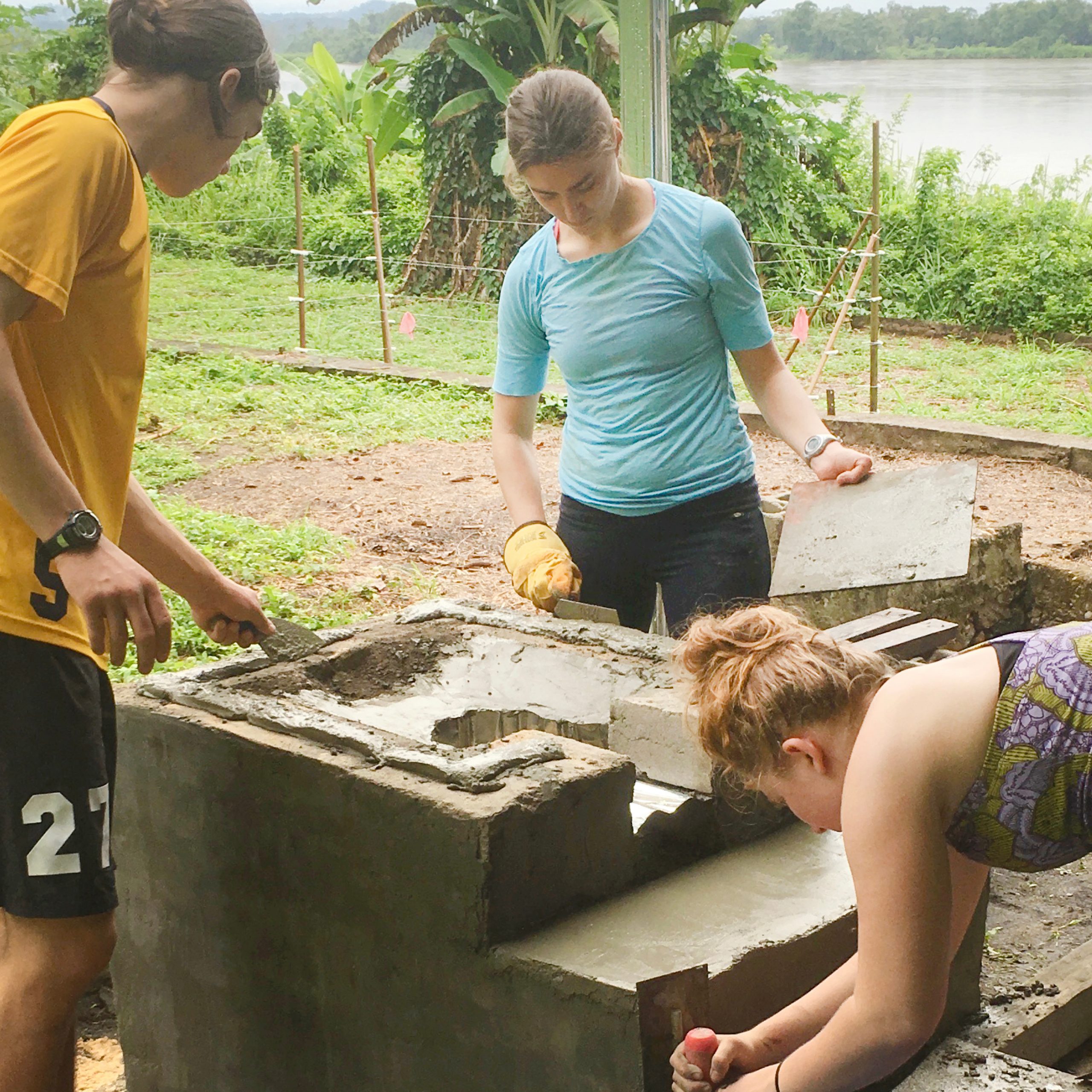 Students working on a sustanability project in Gabon.