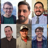 A group of ten diverse individuals in a grid layout, each smiling at the camera. The backgrounds vary, indicating different settings.